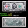 Image 1 : 1976 $2 Federal Reserve Note 1st Day of Issue, with Stamp (Philadelphia, PA) Grades Gem CU