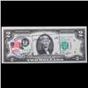 Image 2 : 1976 $2 Federal Reserve Note 1st Day of Issue, with Stamp (Philadelphia, PA) Grades Gem CU