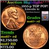 ***Auction Highlight*** 1955-p Lincoln Cent TOP POP! 1c Graded ms67+ rd BY SEGS (fc)