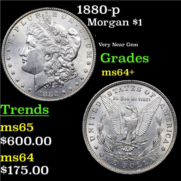 1880-p Morgan Dollar $1 Grades Choice+ Unc