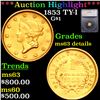 ***Auction Highlight*** 1853 Gold Dollar TY-I $1 Graded ms63 details BY SEGS (fc)