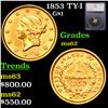 1853 Gold Dollar TY-I $1 Graded ms62 BY SEGS