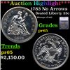 Proof ***Auction Highlight*** 1783 No Arrows Seated Liberty Quarter 25c Graded pr65 BY SEGS (fc)
