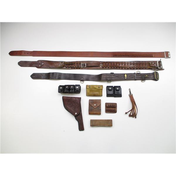 ASSORTED LEATHER AMMO BELTS ETC