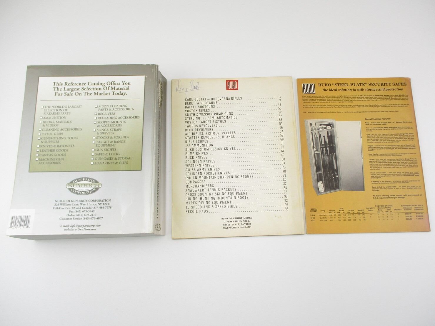 NUMRICH FIREARMS PARTS CATALOG AND RUKO MAGAZINES LOT