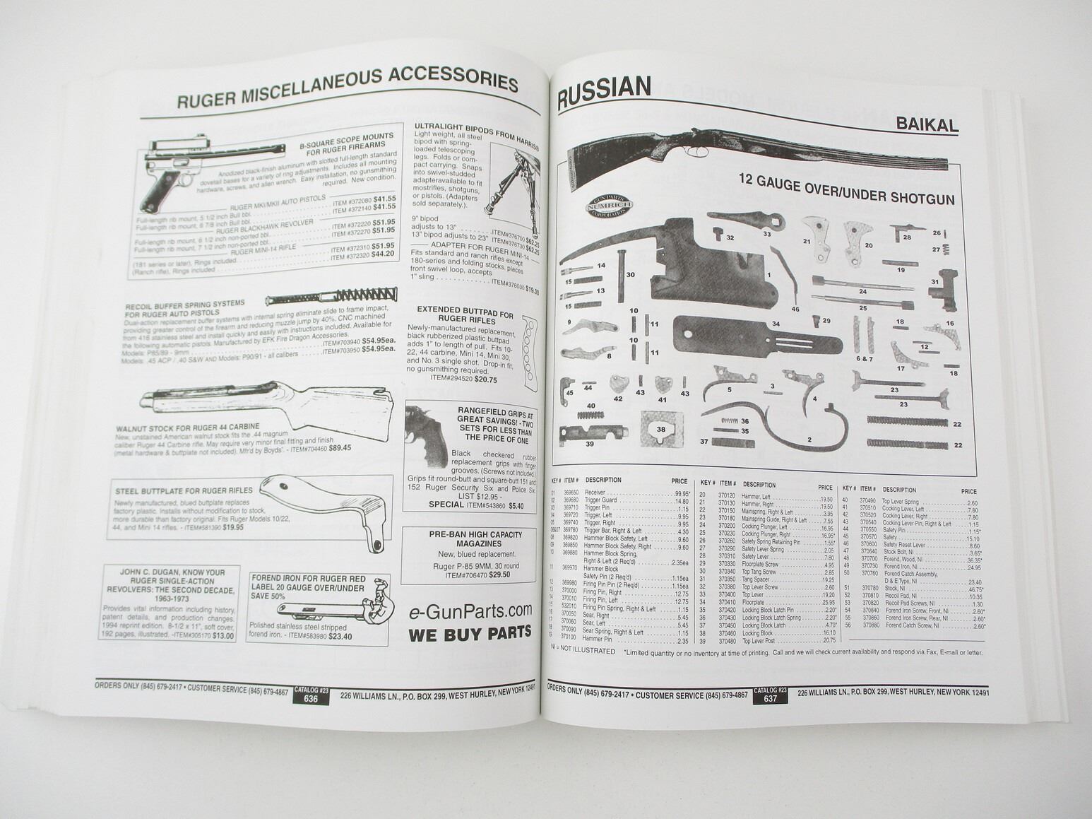 NUMRICH FIREARMS PARTS CATALOG AND RUKO MAGAZINES LOT