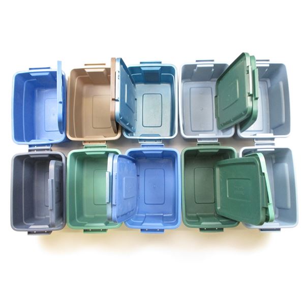 ASSORTED PLASTIC STORAGE BINS