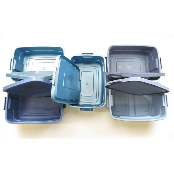 BLUE PLASTIC STORAGE BINS