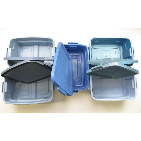 BLUE PLASTIC STORAGE BINS