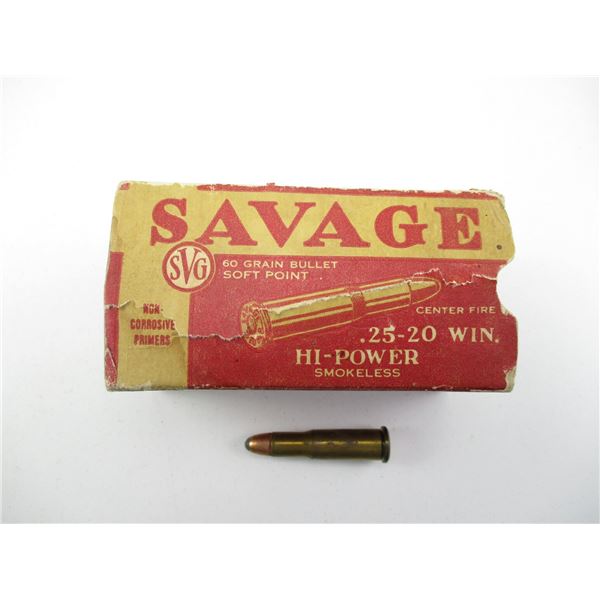COLLECTIBLE SAVAGE .25-20 WIN AMMO