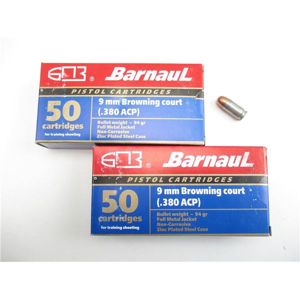 BARNAUL 9MM BROWNING SHORT AMMO