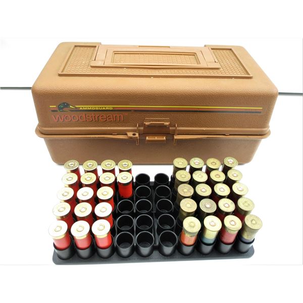 ASSORTED 12 GAUGE SHOTSHELLS AND CARRYING CASE LOT