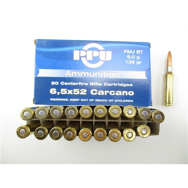 PPU 6.5X52 CARCANO AMMO