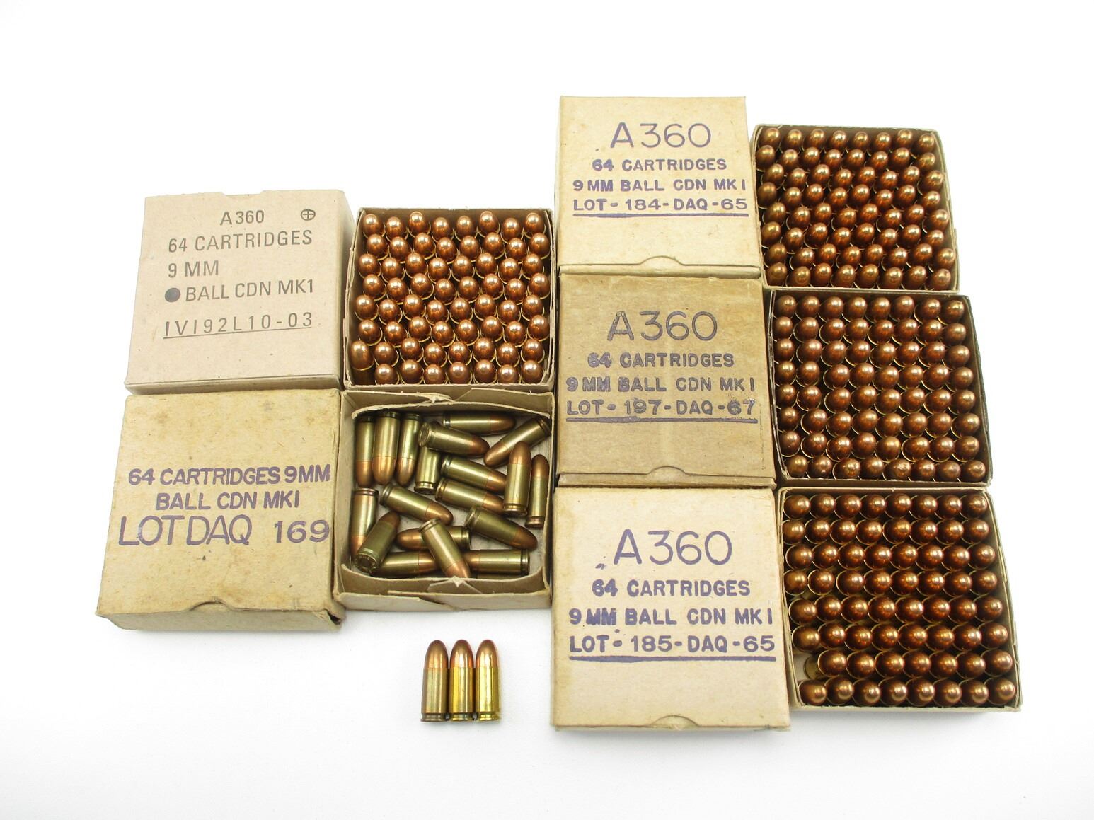 Candian Rifle Bullets Box MILITARY CANADIAN 9MM BALL AMMO