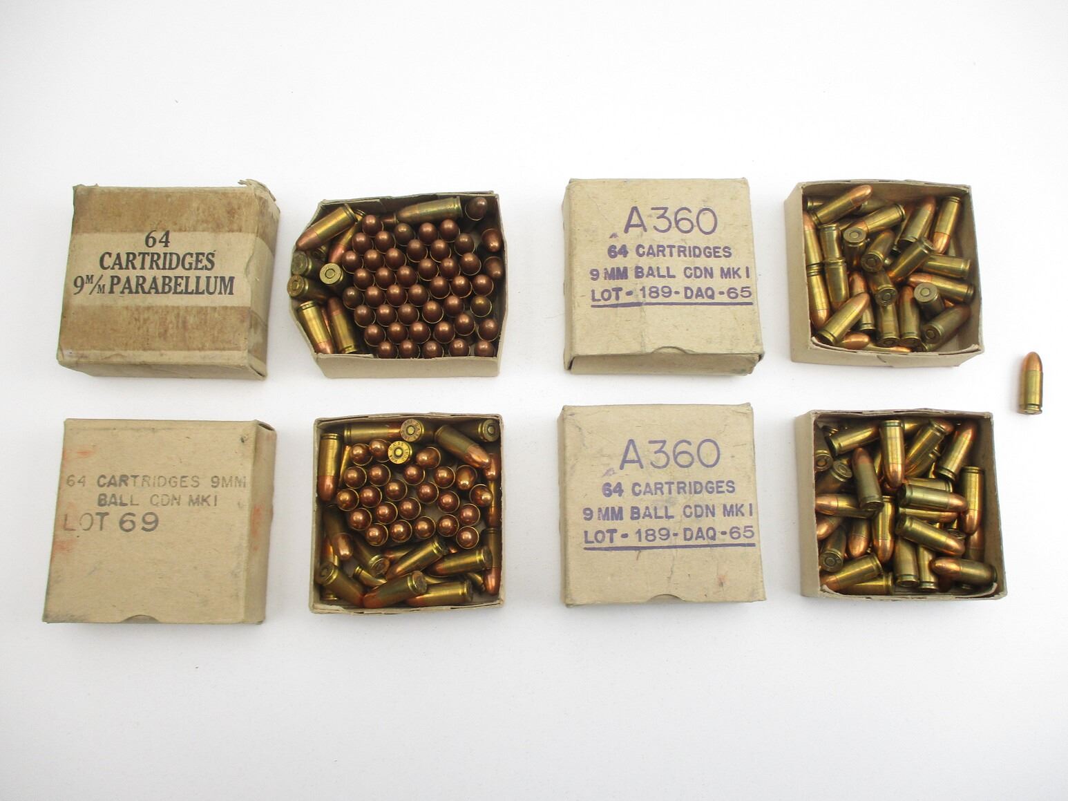 Candian Rifle Bullets Box MILITARY CANADIAN 9MM AMMO - Switzer's Auction & Appraisal Service