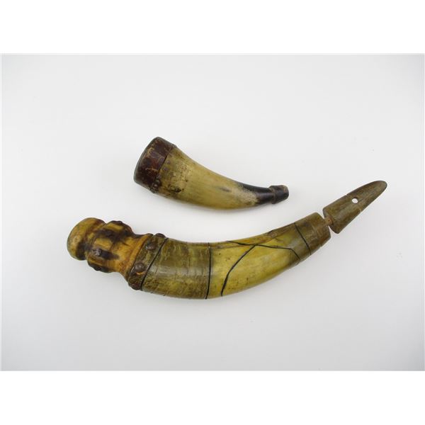 ASSORTED VINTAGE POWDER HORN LOT