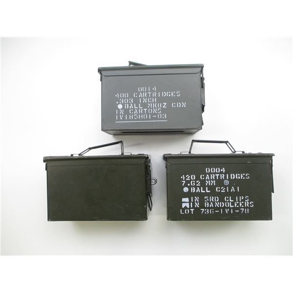 ASSORTED METAL AMMO TIN LOT