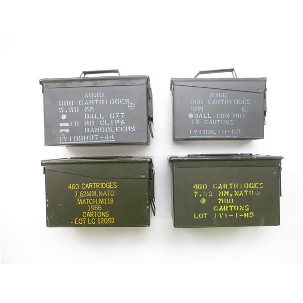 ASSORTED METAL AMMO TIN LOT