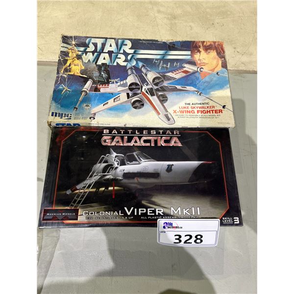 STAR WARS THE AUTHENTIC SCALE LUKE SKYWALKER X-WING FIGHTER MODEL KIT & BATTLESTAR GALACTICA