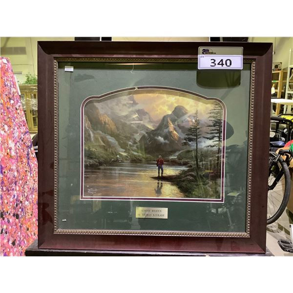 FRAMED PRINT BY THOMAS KINKADE TITLED "ALMOST HEAVEN"