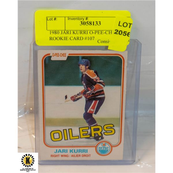 1980 JARI KURRI O-PEE-CHEE ROOKIE CARD #107