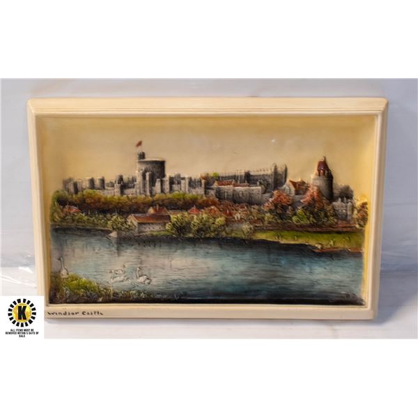 VINTAGE  WINDSOR CASTLE  IVOREX 3-D WALL HANGING