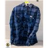 Image 1 : DICKIES BLUE PLAID MENS SIZE LARGE (16-16.5)