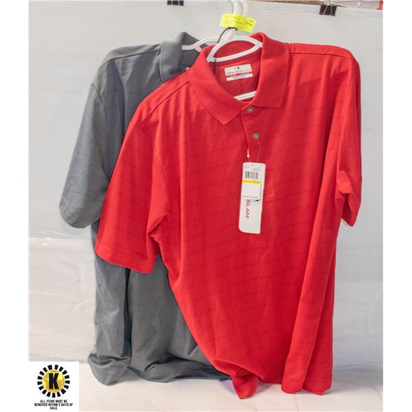 TWO NEW MEN'S "GRAND SLAM" GOLF SHIRTS -