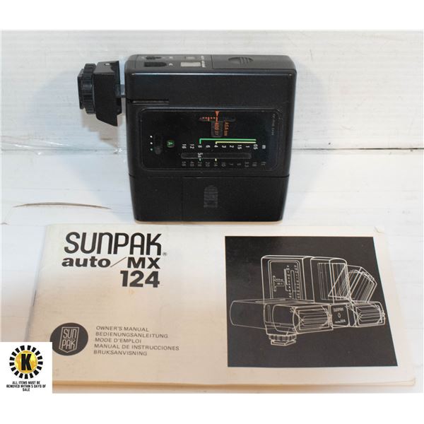 SUNPAK AUTO/MX124 CAMERA FLASH UNIT