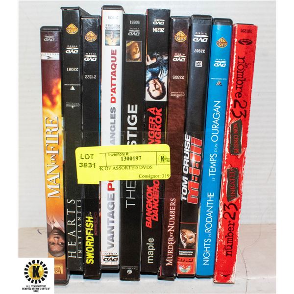 10 PK OF ASSORTED DVDS