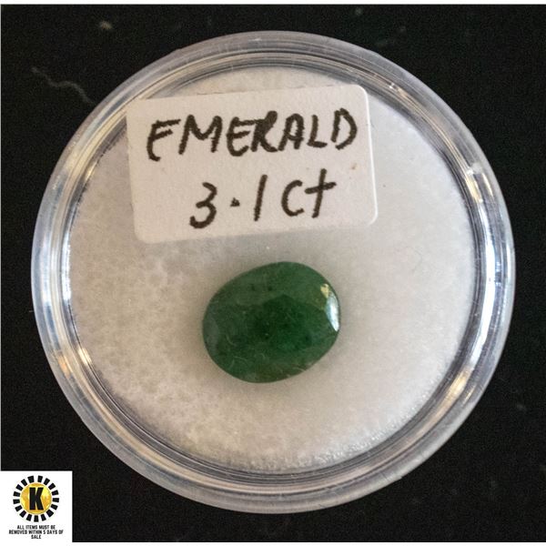 3.1CT GENUINE EMERALD GEMSTONE