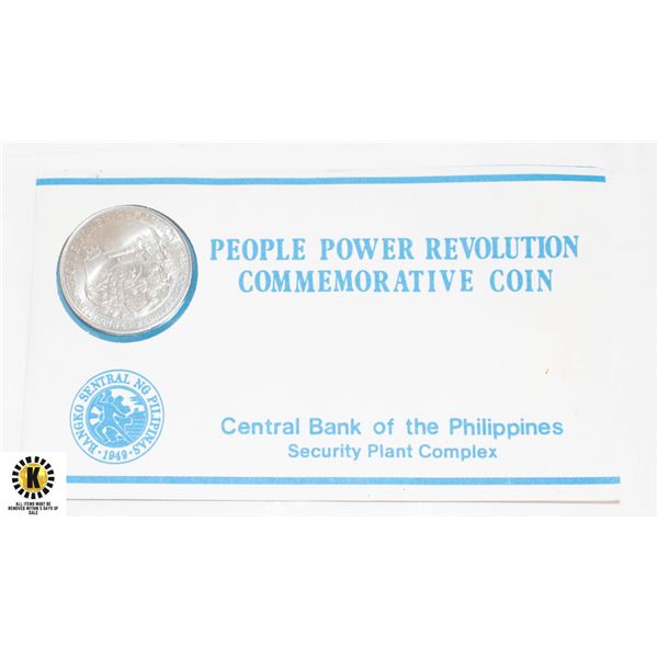 1988 PHILIPPINES PEOPLE POWER COMMEM. 10 PISO