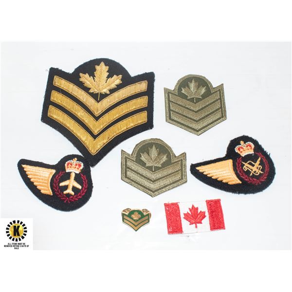 LOT OF VARIOUS CANADA MILITARY PATCHES AND PIN