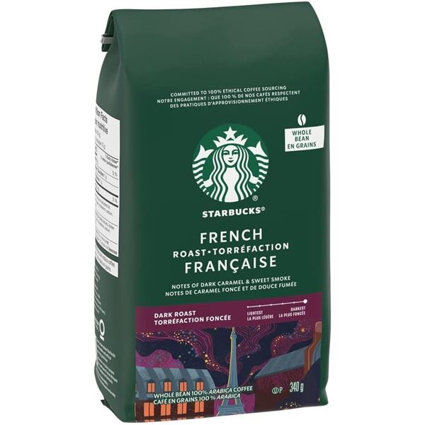 2 NEW BAGS OF STARBUCKS FRENCH ROAST WHOLE BEAN