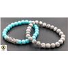 Image 1 : #174-NATURAL SILK STONE &  TURQUOISE BEAD BRACELET