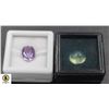 Image 1 : #164-NATURAL AMETHYST 2.70CT& PREHNITE 4.88CT
