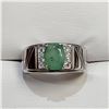 Image 1 : S110-135 SILVER EMERALD RING