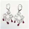 Image 1 : S110-111 SILVER RUBY EARRINGS