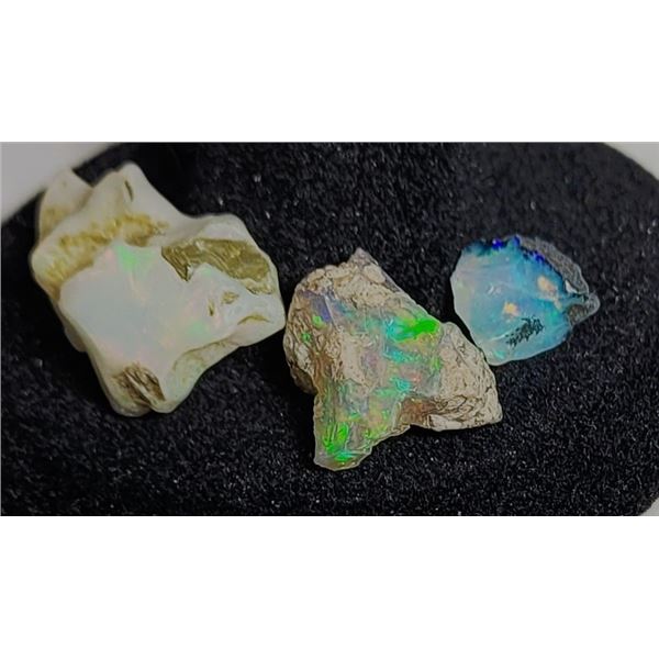 LOT OF 3 ROUGH ETHIOPEAN FIRE OPALS,