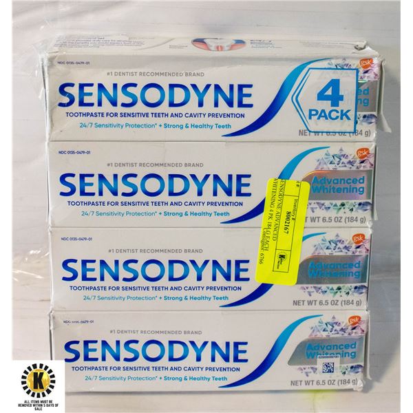 SENSODYNE ADVANCED WHITENING 4 PK 184 G EACH