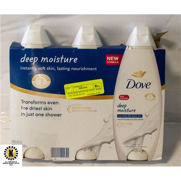 DOVE DEEP MOISTURE BODY WASH 3 PK 709 ML EACH