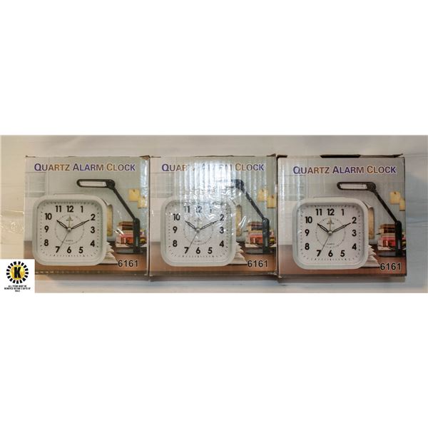 3 BATTERIE OPERATED ALARM CLOCKS