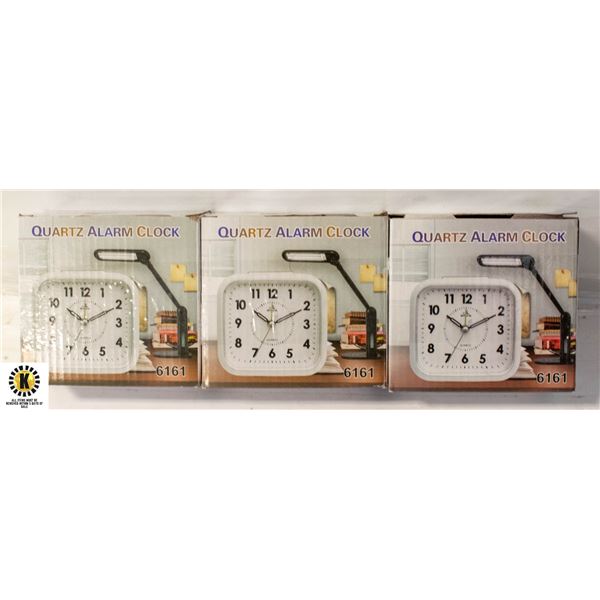 3 BATTERIE OPERATED ALARM CLOCKS