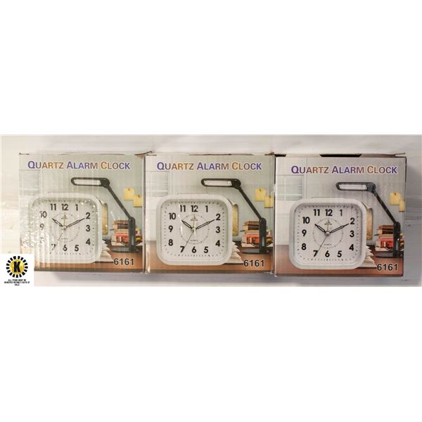 3 BATTERIE OPERATED ALARM CLOCKS