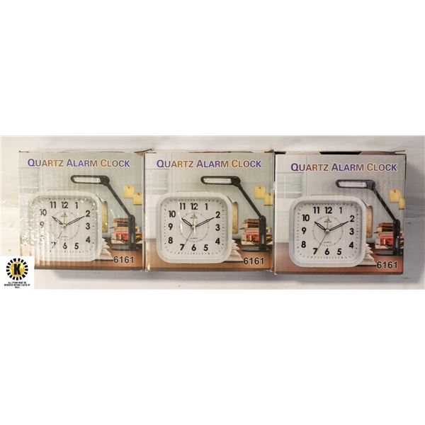 3 BATTERIE OPERATED ALARM CLOCKS