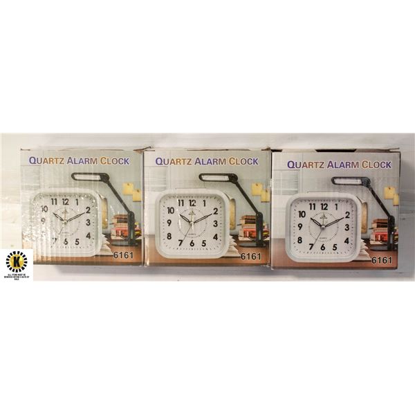 3 BATTERIE OPERATED ALARM CLOCKS