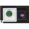 Image 1 : #47-GENUINE  RUBY 7.70CT & EMERALD 21.25CT