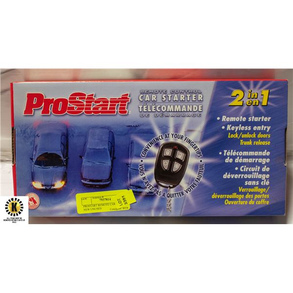 Prostart Remote Battery PROSTART REMOTE CAR STARTER NEW UNUSED