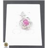 Image 1 : #245-NATURAL HEATED RUBY 6 X7.2& CZ PENDANT