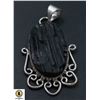 Image 1 : #294- NATURAL BLACK TOURMALINE (RAW) PENDANT